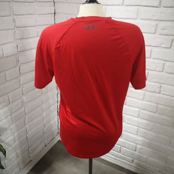 Under Armour The Tech Tee Ladies Size Medium Red Short Sleeves T-shirt - Picture 2 of 12